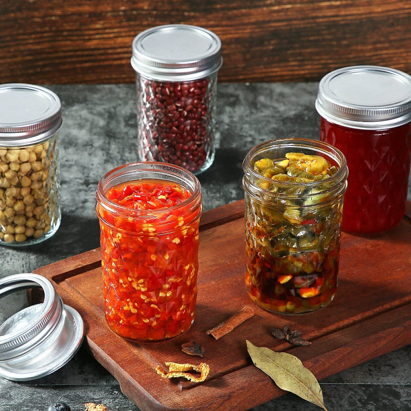 Yeboda 12 Pack 8 Oz Mason Jars With Airtight Lids And Bands Glass Canning Jars Ideal For Preserving Jam Honey Jelly Wedding Favors Shower Favors Sauces Diy Spice Jars Salad - Image 2