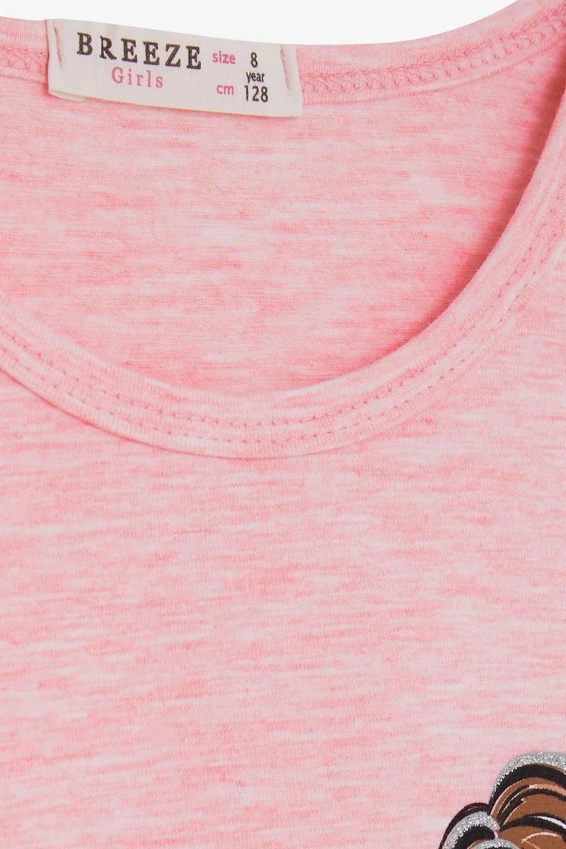 بريز Girl's Long Sleeve T-Shirt Girl's Look 4-9 Years, Salmon Melange