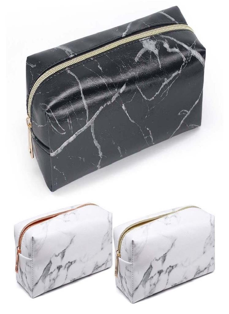 Eckek - Big Capacity Marble Pencil Box PU Leather Pencil Case Pencil Bag Stationery School Supplies - Image 1