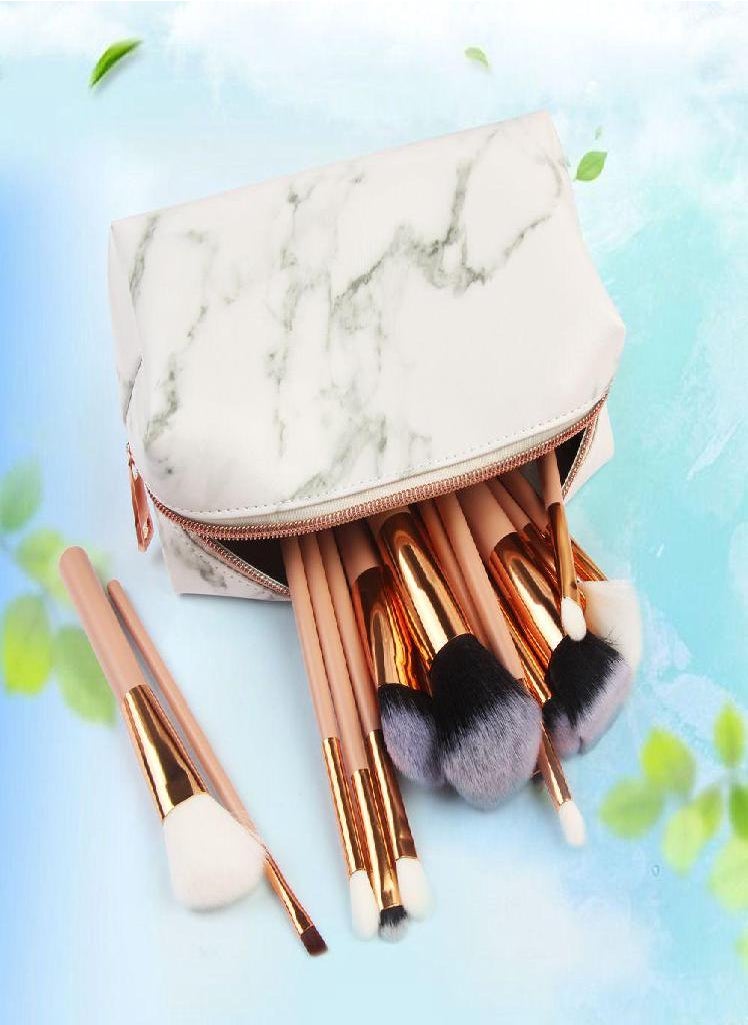 Eckek - Big Capacity Marble Pencil Box PU Leather Pencil Case Pencil Bag Stationery School Supplies - Image 1
