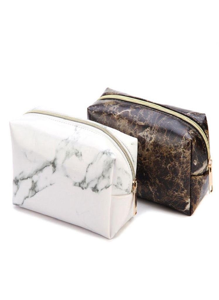 Eckek - Big Capacity Marble Pencil Box PU Leather Pencil Case Pencil Bag Stationery School Supplies - Image 1