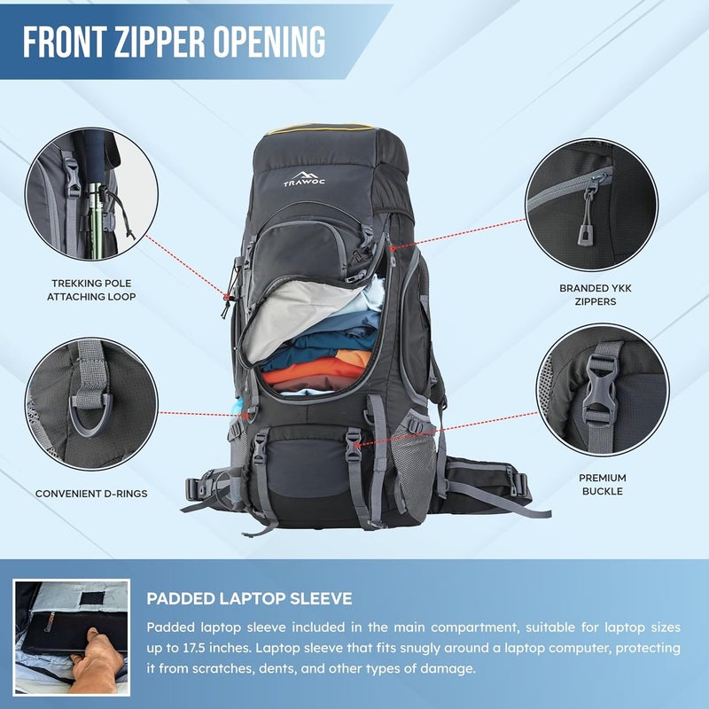 TRAWOC VALOR MAX 75L Travel Backpack - Image 3