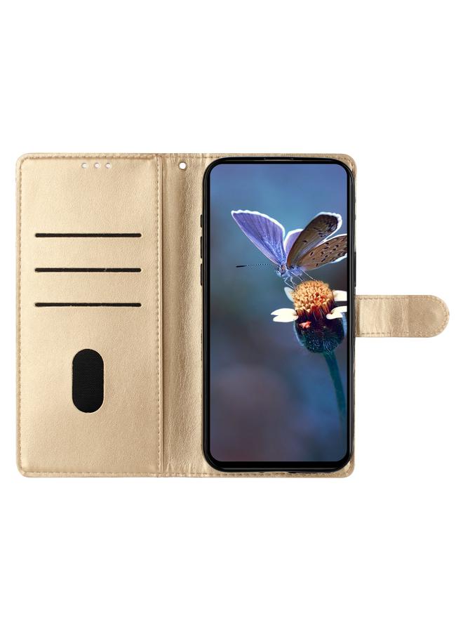 Green Tiger Case For Honor 90 Cherry Blossom Butterfly Skin Feel Embossed PU Phone Case - Image 4