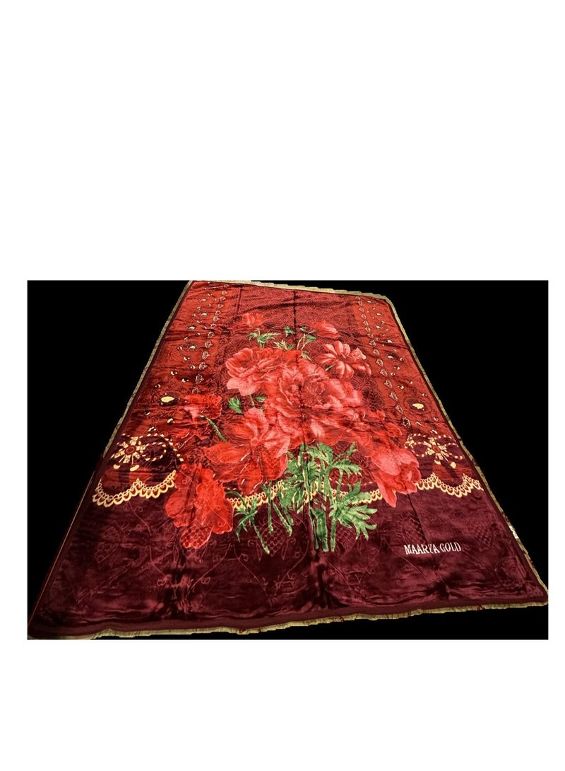 MAARYA GOLD 2 PLY SUPER SOFT EMBOSSED BLANKET - Image 1