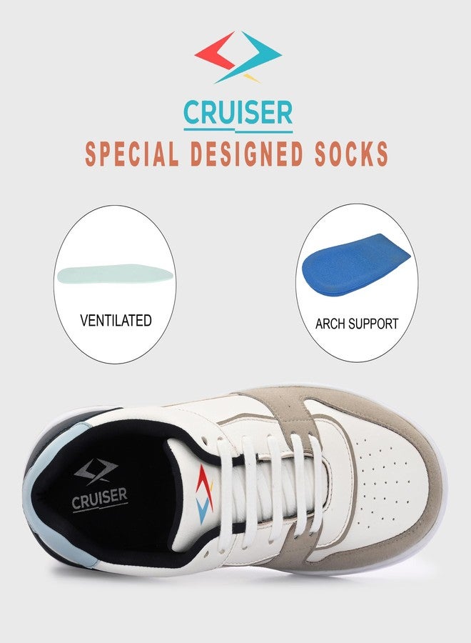 كروزر حذاء رياضي رجالي من كروزر، طراز أطلس أبيض-أزرق، مقاس 7 بريطاني (2512-2) - Image 3