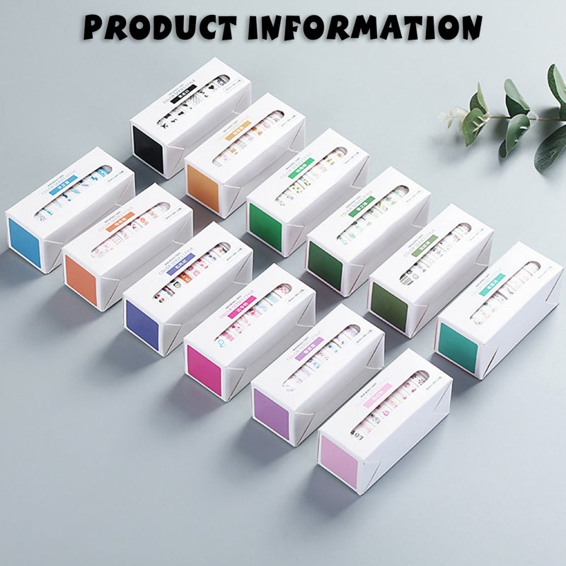 Colorful Washi Tape: 10 Rolls Matching Color Series - Premium Soft Durable Paper Cute Decorative Tape - Easy Peel No Residue for DIY Crafts, Bullet Journaling, Gift Wrapping - Image 4