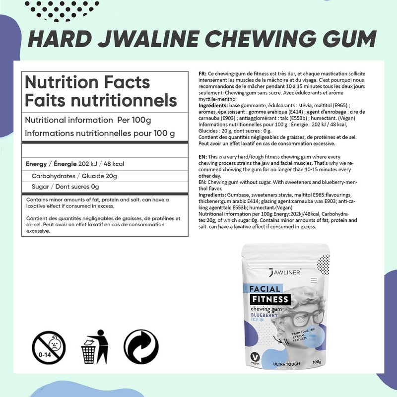 Jawliner Blueberry Ice Chewing Gum - Image 2