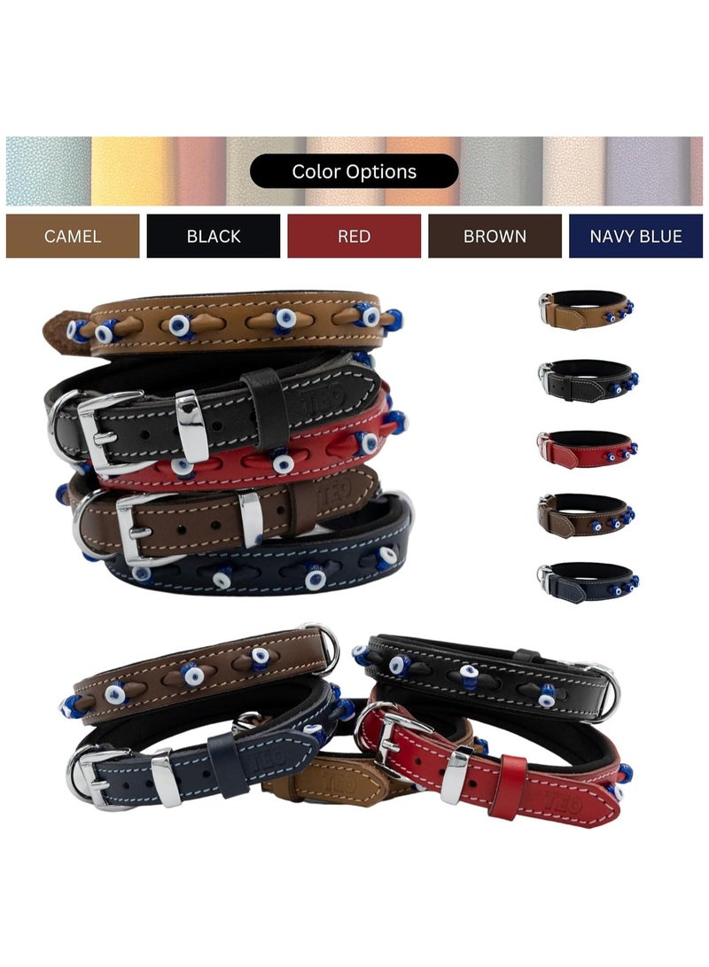 Teo Premium Pet Supplies XXL Leather Dog Neck Collar Adjustable Durable Pet Collars for Dogs With Breathable Heavy Duty Rust-Proof Dog Accessories Metal Buckle Brown - Image 4