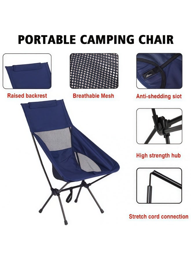 كيل › كرسي تخييم قابل للطي خفيف الوزن بظهر مرتفع مع حقيبة حمل: كرسي خارجي محمول للتخييم والشاطئ والنزهات والحديقة - Image 4