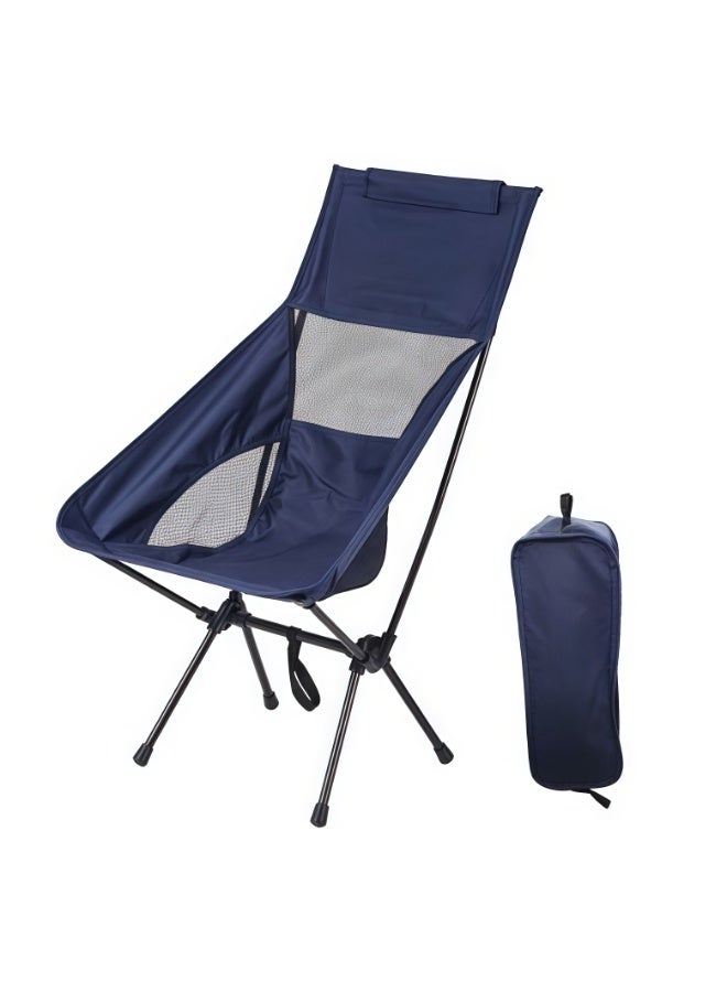 كيل › كرسي تخييم قابل للطي خفيف الوزن بظهر مرتفع مع حقيبة حمل: كرسي خارجي محمول للتخييم والشاطئ والنزهات والحديقة - Image 1