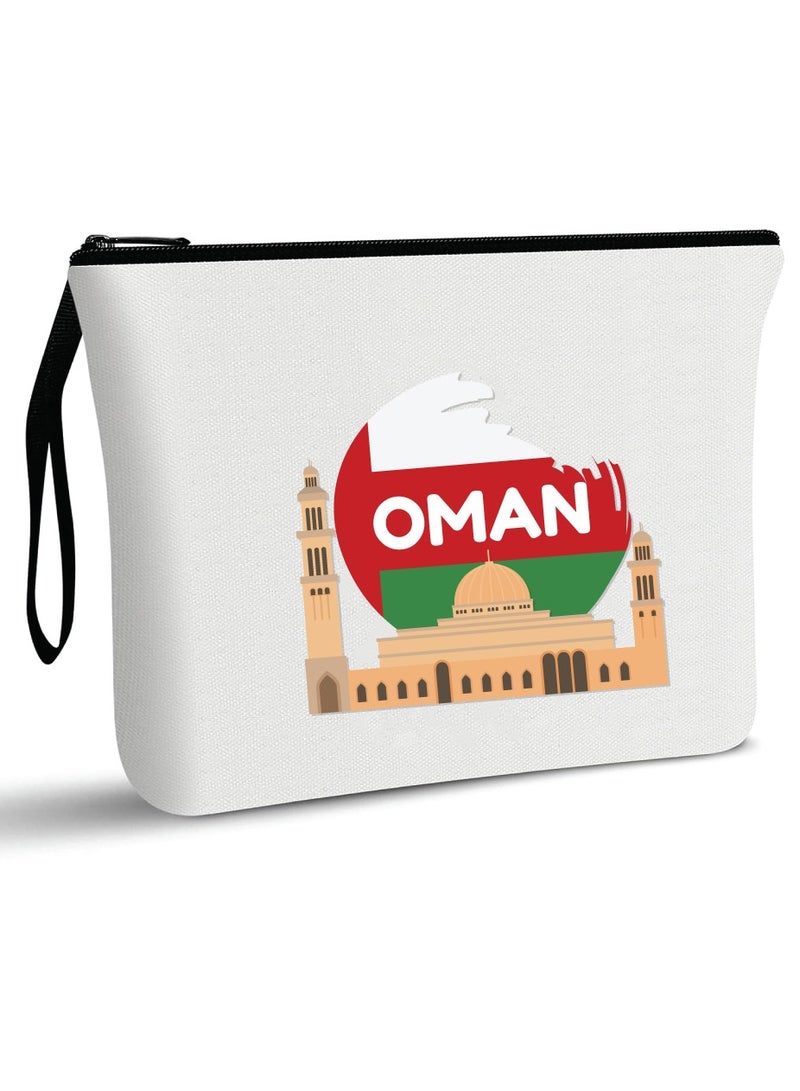 حقيبة مستحضرات التجميل لليوم الوطني العماني - احتفل بعمان في حقيبة مكياج أنيقة - حقيبة بسحاب كاملة - Image 1