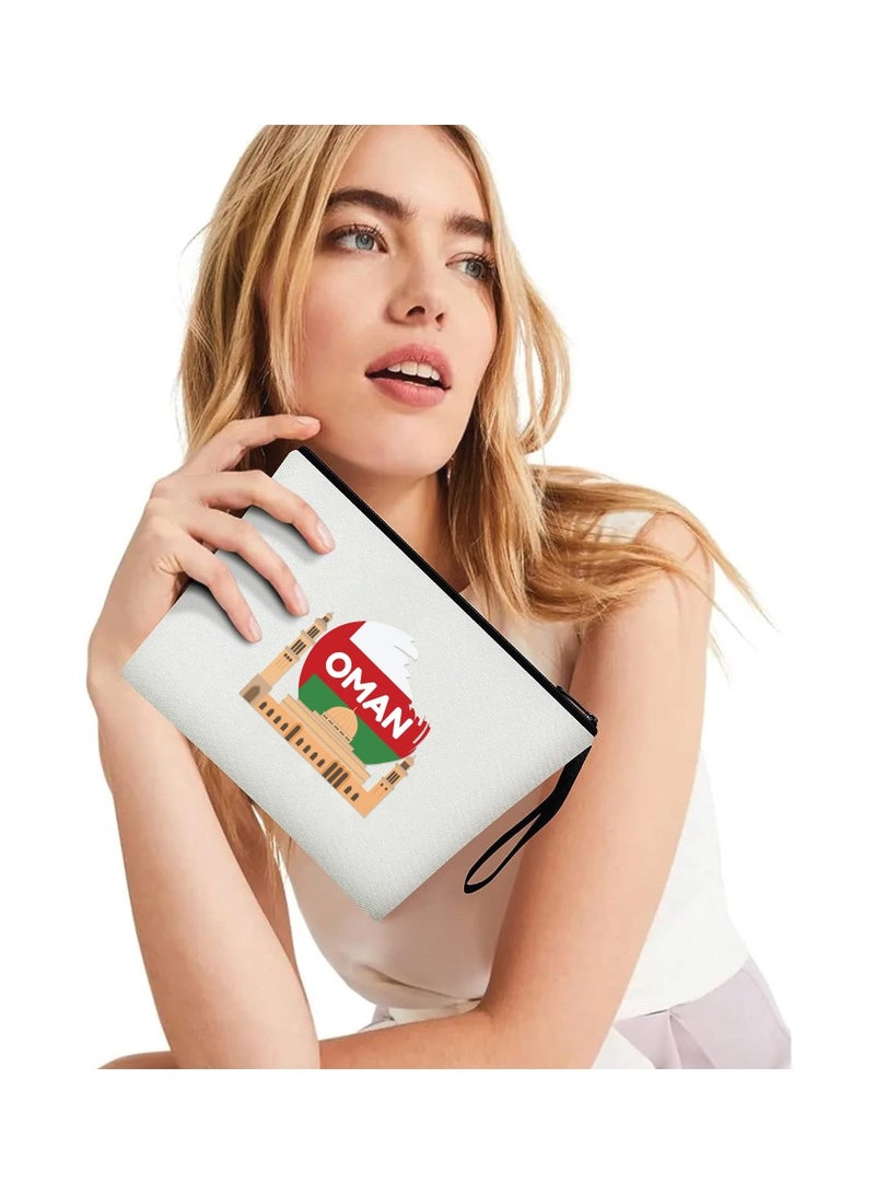 حقيبة مستحضرات التجميل لليوم الوطني العماني - احتفل بعمان في حقيبة مكياج أنيقة - حقيبة بسحاب كاملة - Image 4