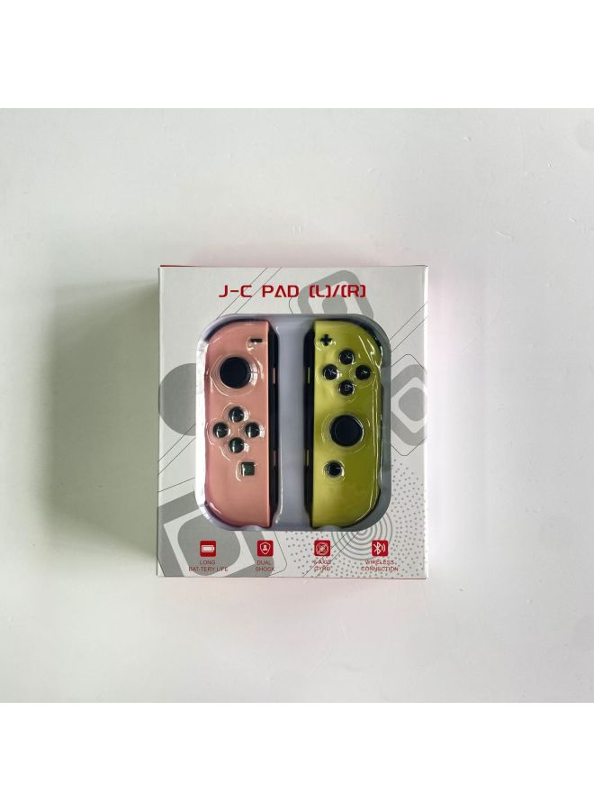 Joycon Game Handle Left And Right Separation Handle Wireless Bluetooth Belt Wake-up With Hand Rope Switch Handle Cross-border-Product Color:Pink And Yellow (without Bracelet)  - Image 1