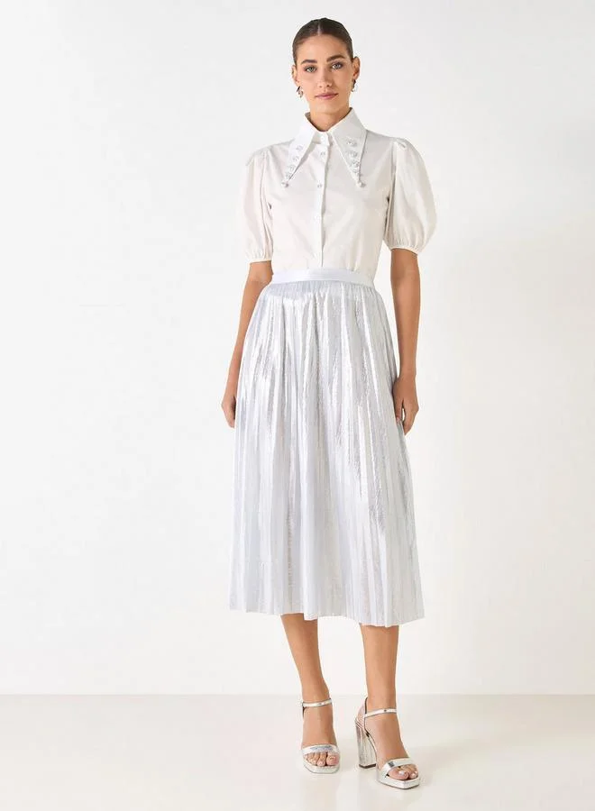 ايكونيك تنورة ميدي بارزة الملمس من آيكونيك