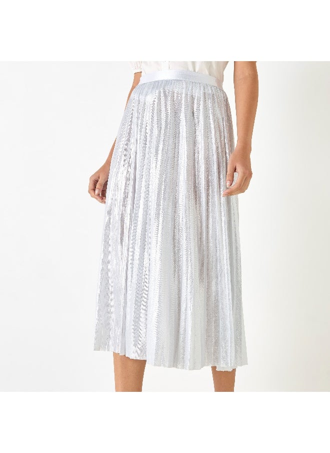 Iconic Iconic Pleat Textured Midi Skirt  - Image 2