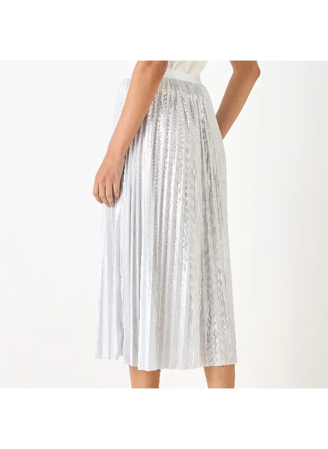 Iconic Iconic Pleat Textured Midi Skirt
