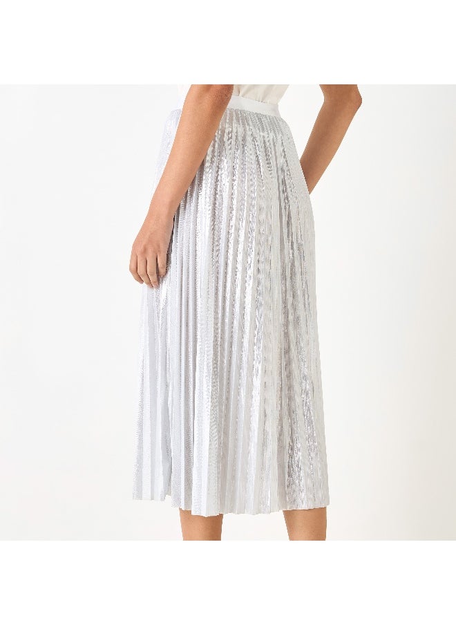 Iconic Iconic Pleat Textured Midi Skirt  - Image 3
