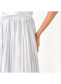 Iconic Pleat Textured Midi Skirt