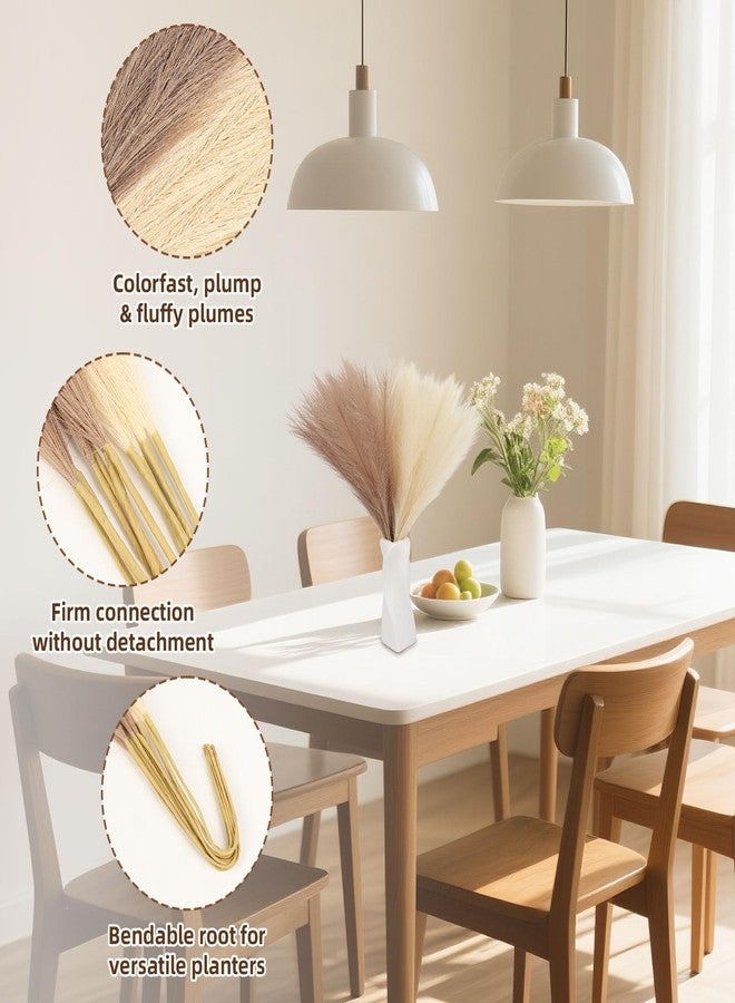JOLYEAK 30pcs Pampas Grass Decor,21" Artificial Pompous Grass Bulk,Small Vase Filler Pompas Grass for Home Wedding Living Room Wall Party Decoration (Beige,Light Brown) - Image 4