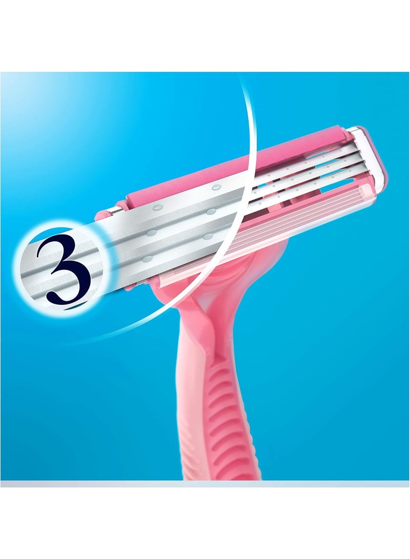 عبوة شفرات جيليت سيمبلي 3 للسيدات للاستخدام مرة واحدة مكونة من 8+4 قطع - Image 2