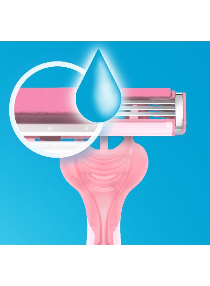 عبوة شفرات جيليت سيمبلي 3 للسيدات للاستخدام مرة واحدة مكونة من 8+4 قطع - Image 4