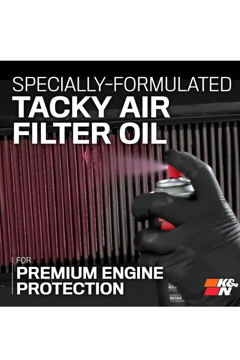 K&N Air Filter Cleaning Kit: Aerosol Filter Cleaner and Oil Kit; Restores Engine Air Filter Performance; Service Kit-99-5000, Multi