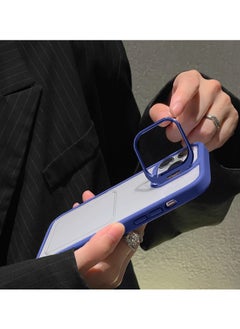 Bracket Luxury Plating Camera Folding Bracket Holder Stand With Camera Lens Shield Protectors For Apple iPhone 14 Pro Max 2022 Navy Blue  - Image 4