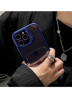 Bracket Luxury Plating Camera Folding Bracket Holder Stand With Camera Lens Shield Protectors For Apple iPhone 14 Pro Max 2022 Navy Blue  - Image 5