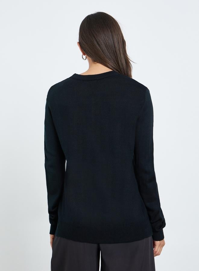 Styli Women Black Embellished Sweater - Image 4