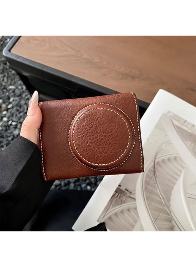 Coffee Color Leather Camera Case For PowerShot V1 With Adjustable Strap And Lens Storage - Image 4