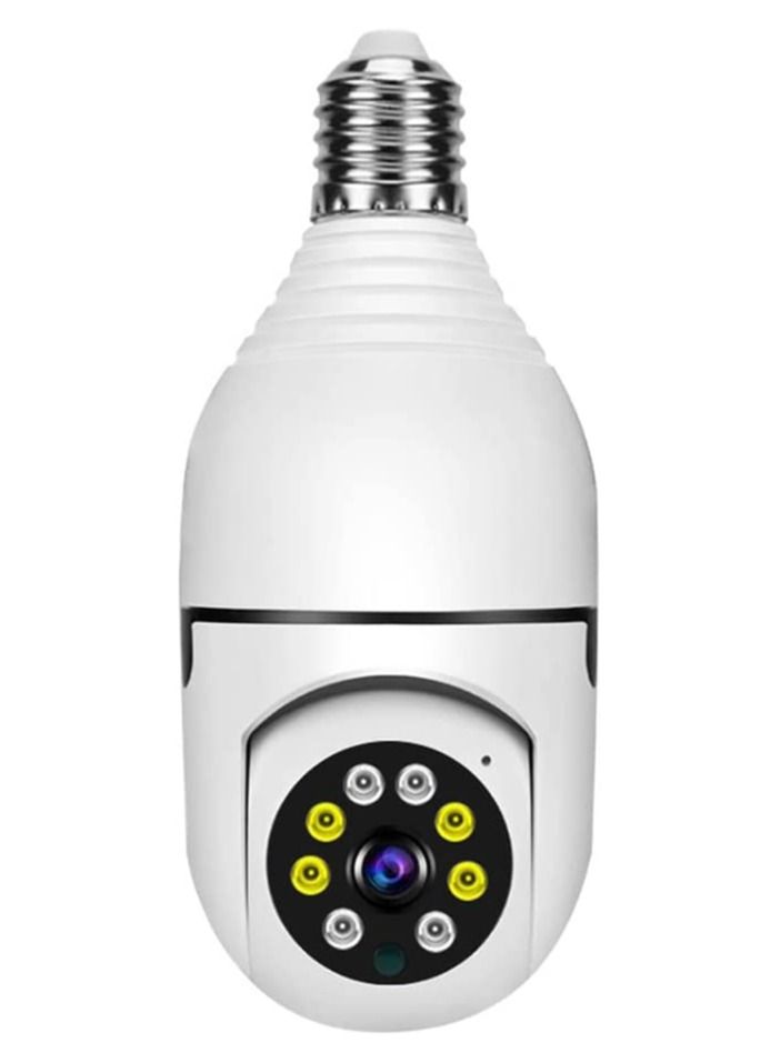 1080P Wireless Tovnet Wifi Pan/Tilt Light Bulb Security Camera, 360 Degrees 3.0MP Cam Home Surveillance CCTV Panoramic IP Camera, with Night Vision - Image 1