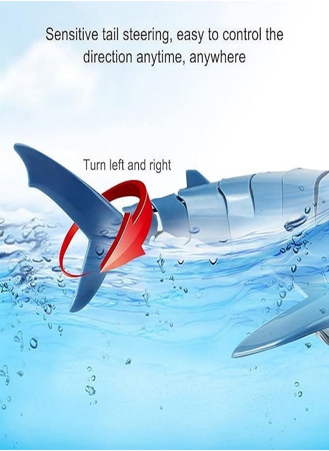 A shark-designed toy that operates with a remote control for the swimming pool at a frequency of 2.4 GHz with a water spray feature. Suitable for children and adults and a wonderful gift on special occasions.
