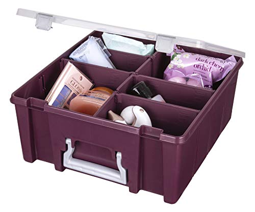 ArtBin AB Designs Super Satchel Compartment Box  Stackable Durable Art Storage with 8 Removable Compartments Smart Closure and Portable Design for Craft Supplies Threads Ribbons Paint Tubes - Image 1