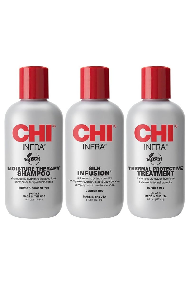 Chi Chi Trio Kit with CHI Infra Shampoo, CHI Infra Treatment and CHI Silk Infusion - Image 1