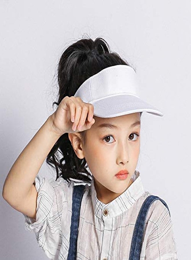 Vikodah Toddlers Kids Visor-Sun-Hat Cotton Sport Golf Visor Cap Hat Adjustable fit 2-6 Years Old White - Image 5