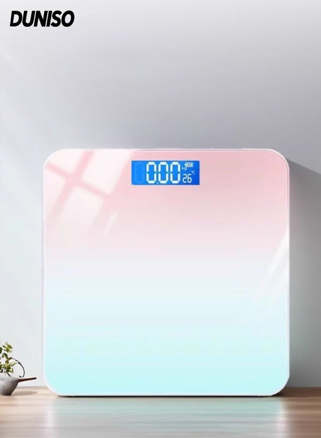 DUNISO Multi-Functional Body Scale Digital Bathroom Scales with High Precision Sensors Rechargeable Ergonomically Designed Large Scale Weight Scale with LED Display - Image 1