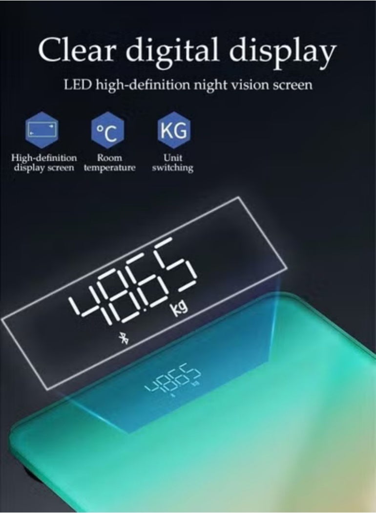 DUNISO Multi-Functional Body Scale Digital Bathroom Scales with High Precision Sensors Rechargeable Ergonomically Designed Large Scale Weight Scale with LED Display - Image 5