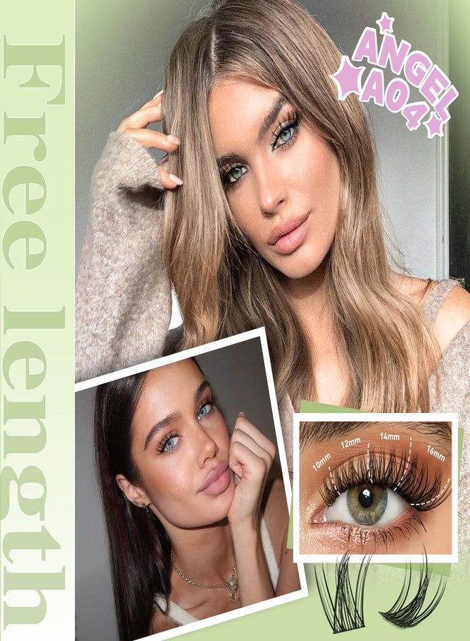 KEYYOU LASH clusters 120Pcs D Curl Angel Eyelash Extension Thick Wispy Natural Band Lash with Waterproof DIY Lash Extension at Home（Angel A04-D-10-18MIX） - Image 3