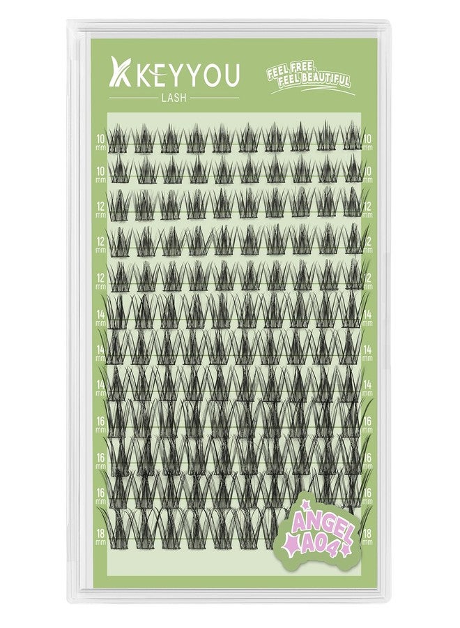 KEYYOU LASH clusters 120Pcs D Curl Angel Eyelash Extension Thick Wispy Natural Band Lash with Waterproof DIY Lash Extension at Home（Angel A04-D-10-18MIX） - Image 1