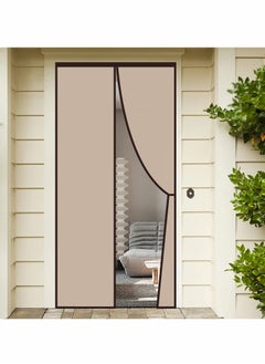 Magnetic Insulated Door Curtain, Thermal Door Cover Door Screen Auto Closer Self-Closing Privacy Screen Door for Air Conditioner Room, Patio, Bedroom-Hands Free