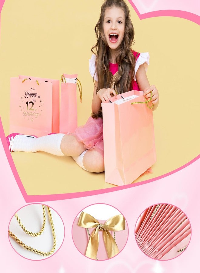 Yiran Birthday Gift Bag with Handles and Ribbon for 16 Year Old Gilrs Gift Wrapping, Sweet 16 Paper Gift Bags, Teens Happy Birthday Gift Bag, Pink and Gold Party Decorations Supplies - Image 4