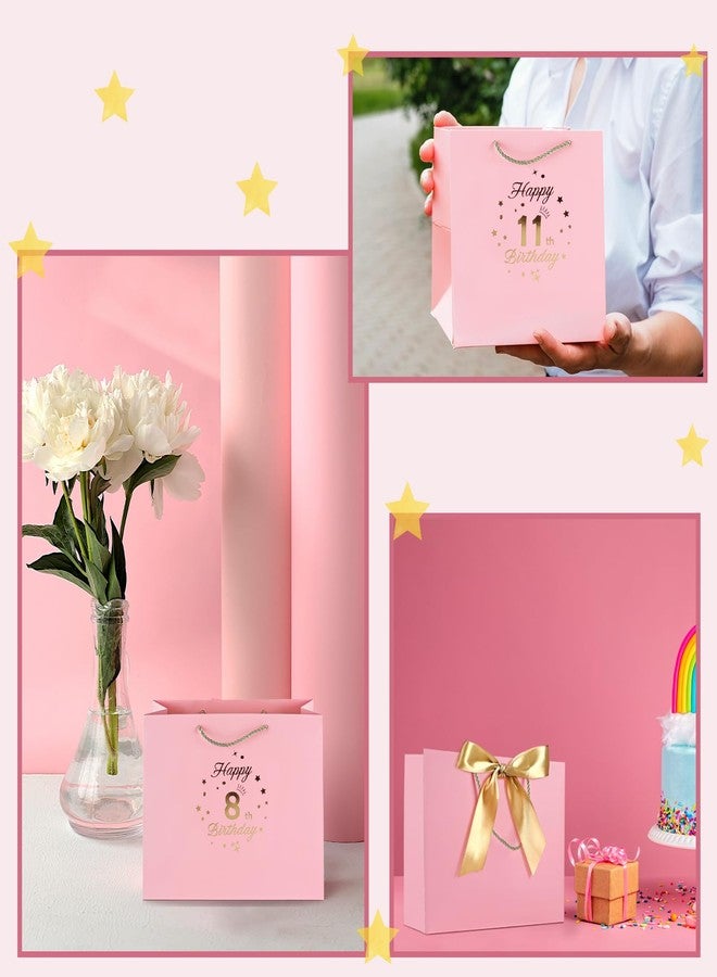 Yiran Birthday Gift Bag with Handles and Ribbon for 16 Year Old Gilrs Gift Wrapping, Sweet 16 Paper Gift Bags, Teens Happy Birthday Gift Bag, Pink and Gold Party Decorations Supplies - Image 3