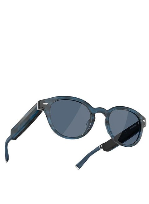 Echo Frames (3rd Gen) | Smart glasses with Alexa | Round frames in Blue Tortoise with polarized sunglass lenses