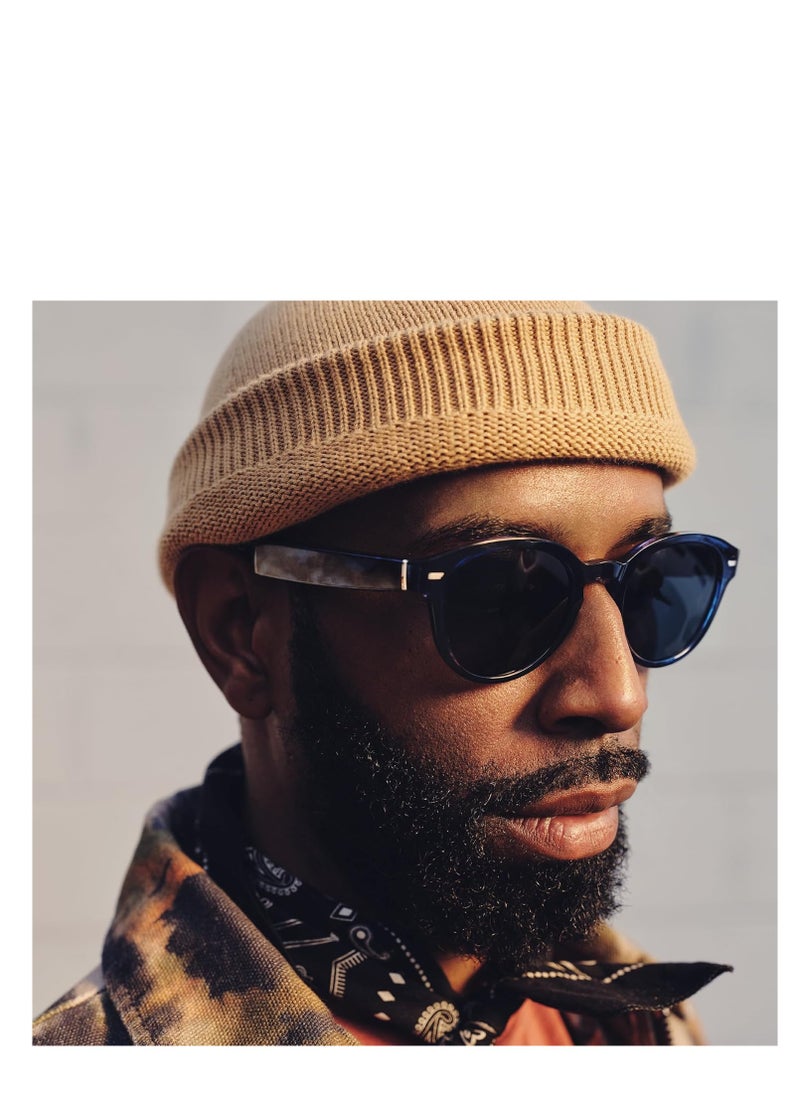 Echo Frames (3rd Gen) | Smart glasses with Alexa | Round frames in Blue Tortoise with polarized sunglass lenses