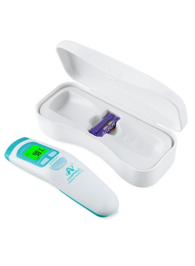 Amplim No Touch Forehead Thermometer Non Contact Baby Thermometer Essentials For Adults Kids Toddlers Infants Accurate Touchless Temporal Thermometer With Storage Case Blue - Image 1