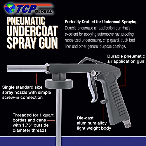 TCP Global Air Undercoating Spray Gun - Pneumatic Automotive Sprayer for Applying Sprayable Bed Liner Coating, Rubberized Truck Undercoating, Rust Proofing, Chip Guard Paint - Image 2
