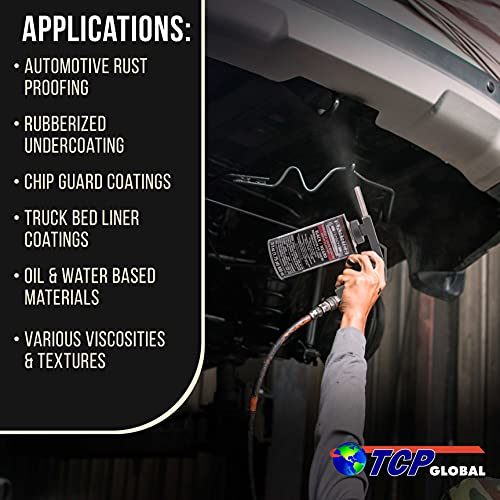 TCP Global Air Undercoating Spray Gun - Pneumatic Automotive Sprayer for Applying Sprayable Bed Liner Coating, Rubberized Truck Undercoating, Rust Proofing, Chip Guard Paint - Image 4