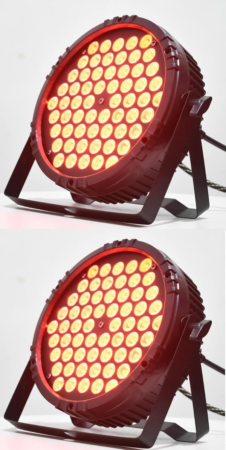 MLD MLD 60 LED Stage Lights RGB DJ Par Lights Uplights DMX Control Sound Activated Par Light for Halloween Wedding Party Bar Club Music Live Show Size 60 Led Dj parcolour RGB Pack of 2  - Image 1