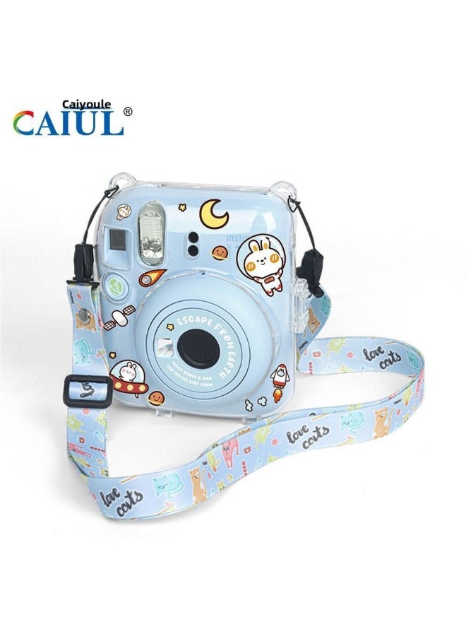 Generic Product Instaxmini12 Transparent Crystal Case Protective Case Anti-scratch Anti-drop [excluding Camera]]-Product Color:12/Case With Photo (without Camera)-Model:Mini12 Crystal Case Purple Shoulder Strap Sticker  - Image 3