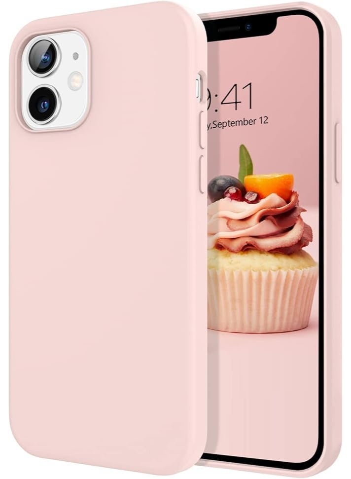 Liquid Silicone Cover For iPhone 12 Pro , Silky Soft Touch, Anti-Scratch Shockproof Protective Case with Microfiber Lining For iPhone 12 Pro - Light Pink